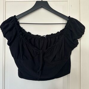 Black Ruched Women's Top